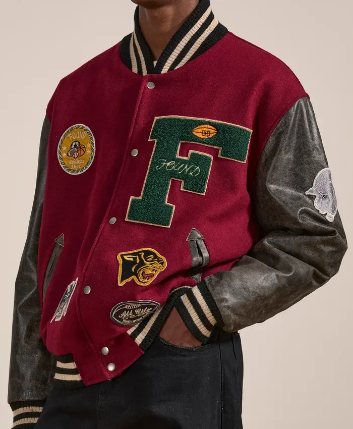 Found Crimson Letterman Varsity Jacket For Sale