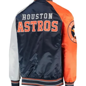 Full Snap Satin Jacket Astros