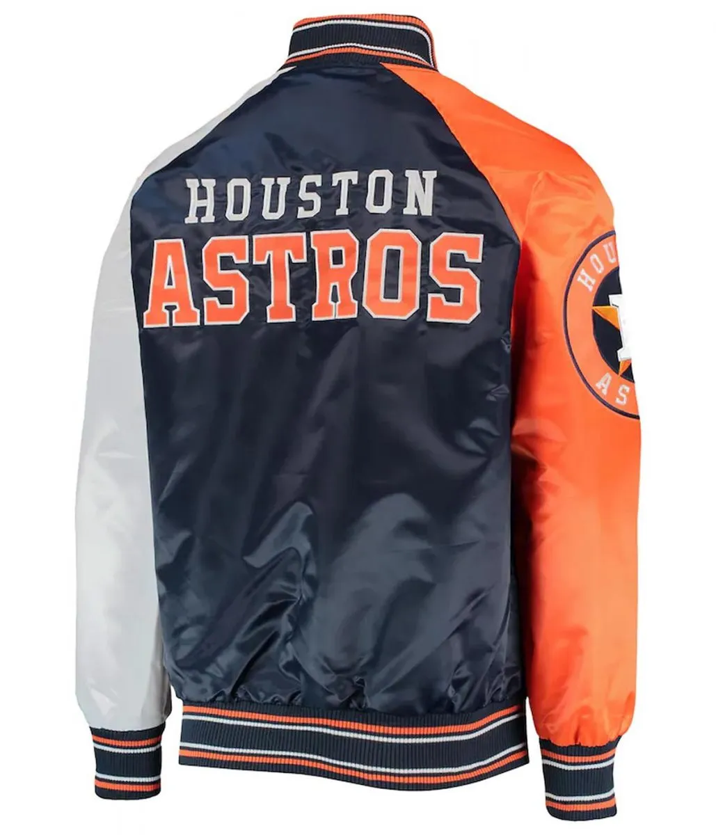 Full Snap Satin Jacket Astros