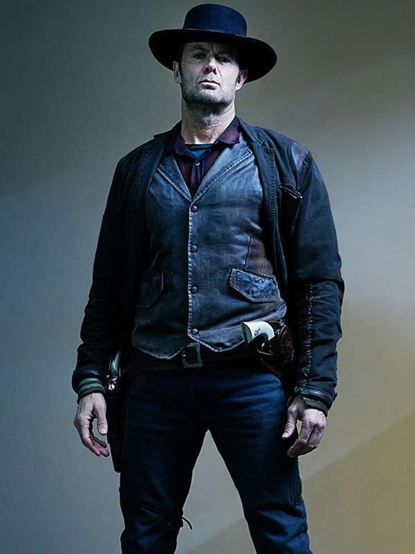 Garret Dillahunt Brown Leather Vest