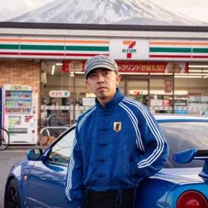 Get Bape x Japan Football Blue Chinese Jacket