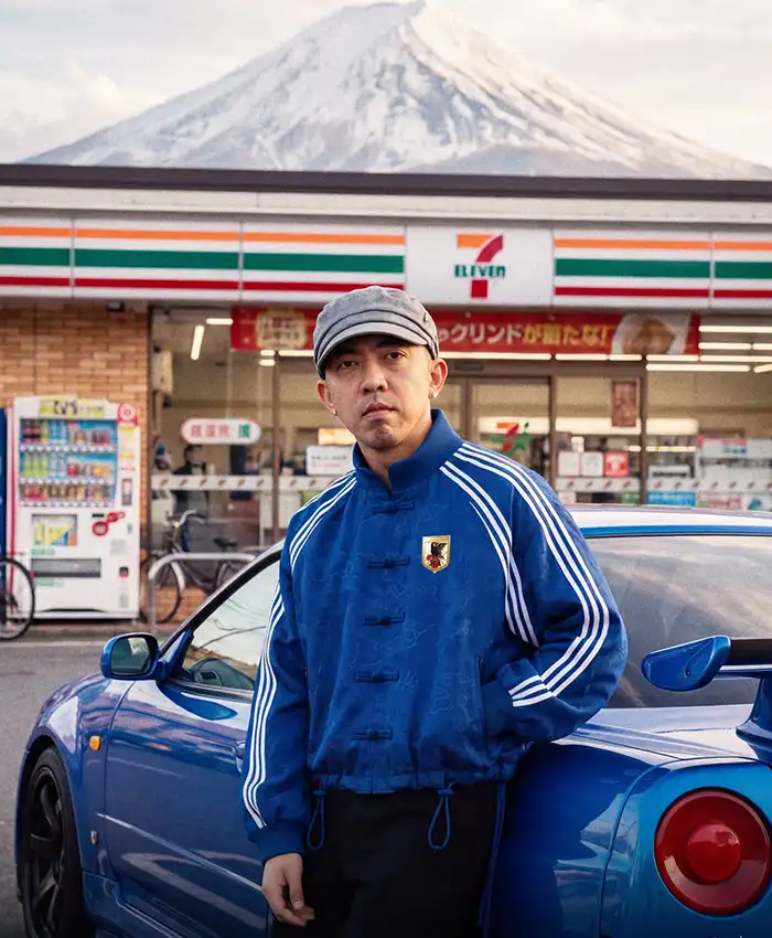 Get Bape x Japan Football Blue Chinese Jacket