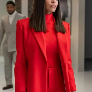 Get Beauty in Black Mallory Red Long Coat