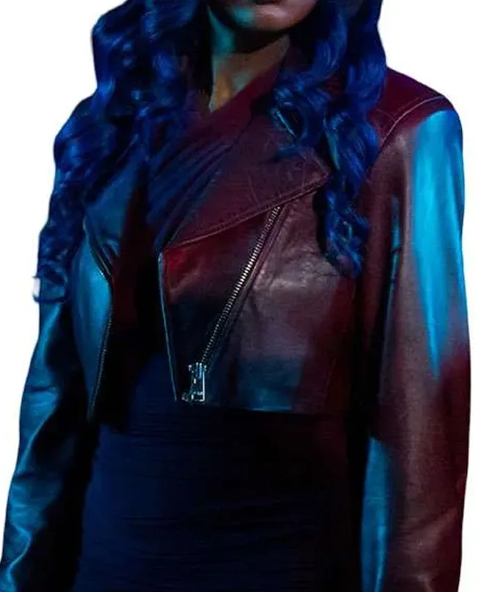 Get Beauty in Black S02 Rain Cropped Leather Jacket