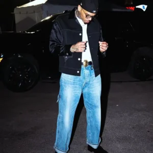 Get Chris Brown Boston Black Contrast-Stitch Jacket
