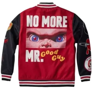 Get Chucky No More Mr Good Guy Varsity Jacket