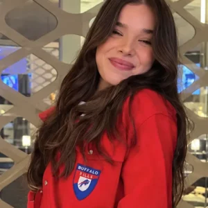 Get Hailee Steinfeld SoFi Stadium Red Jacket