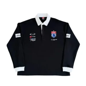 Get Ice Prince Black Racing Polo Long Sleeve Shirt