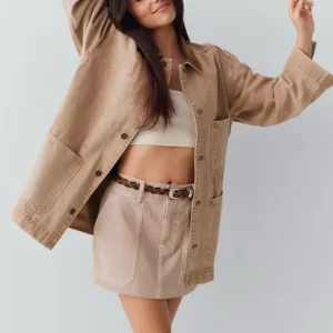 Get Inde Navarrette Gap Tan Denim Utility Jacket