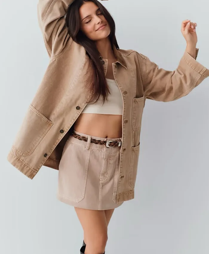 Get Inde Navarrette Gap Tan Denim Utility Jacket