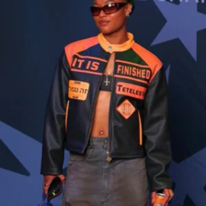 Get Jaedyn Shaw It Is Finished Leather Jacket