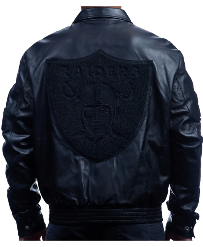 Get Jeff Hamilton Raiders Lambskin Leather Tonal Jacket