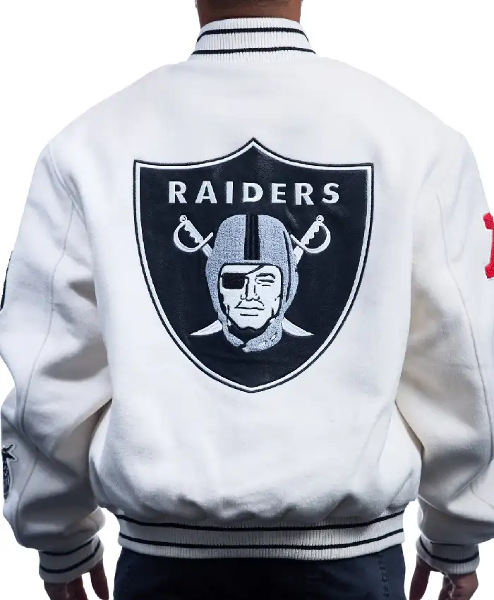 Get Jeff Hamilton Raiders Wool White Jacket