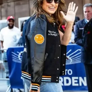 Get Knicks Mariska Hargitay Black Varsity Jacket