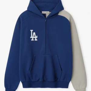 Get LA Dodgers Fear of God x MLB Half-Zip Raglan Hoodie