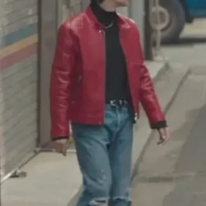Get Lee Jun-ho Typhoon Family Red Leather Jacket