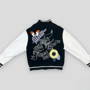 Get Louis Vuitton Crochet Flowers Black Varsity Jacket
