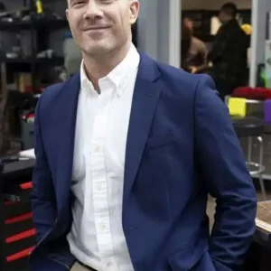 Get Luke Macfarlane Shifting Gears S02 Blue Blazer
