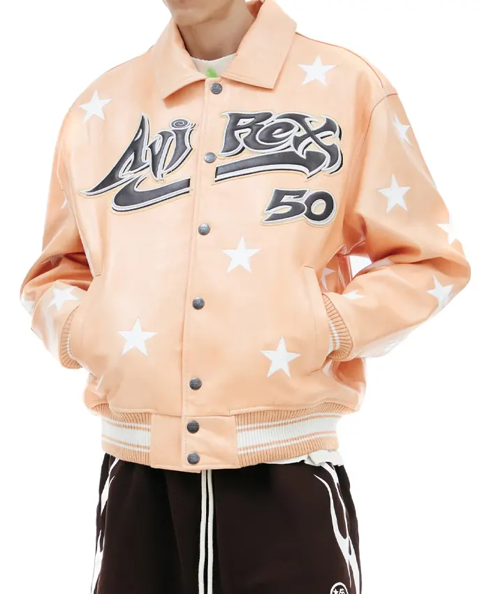 Get Men’s Hellstar x Avirex Bomber Leather Jacket