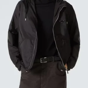 Get Men’s Prada Black Nylon Hooded Windbreaker Jacket