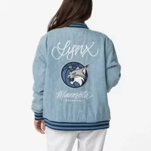 Get Minnesota Lynx Denim Bomber Jacket