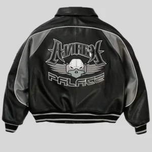 Get Palace x Avirex Black Leather Jacket