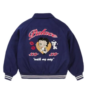 Get Palace x Betty Boop Navy Blue Varsity Jacket