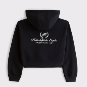 Get Philadelphia Eagles Abercrombie & Fitch Black Full-Zip Hooded Jacket