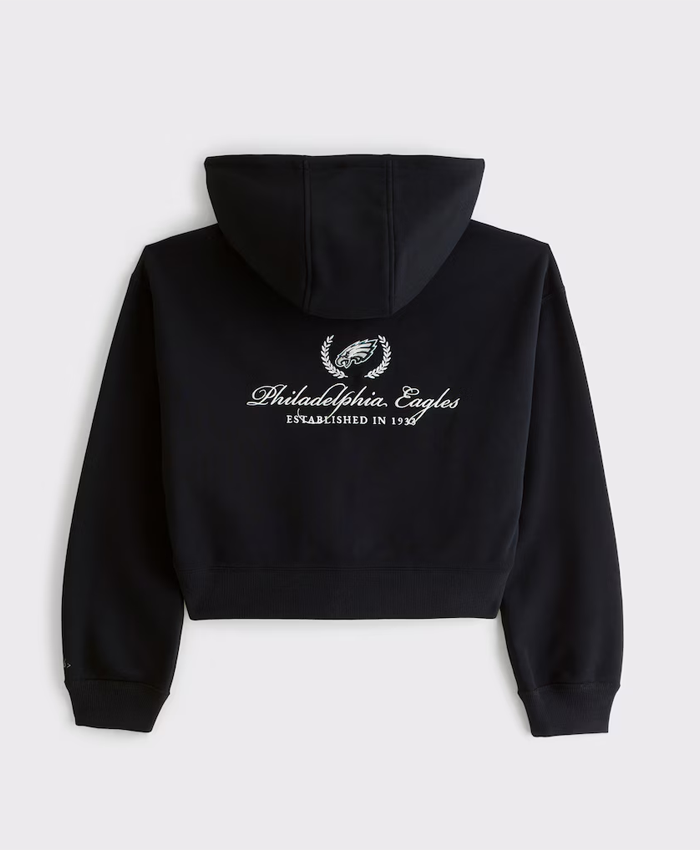 Get Philadelphia Eagles Abercrombie & Fitch Black Full-Zip Hooded Jacket