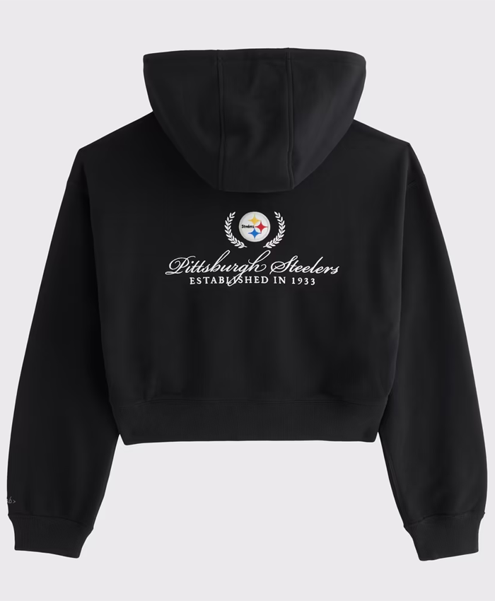 Get Pittsburgh Steelers Abercrombie & Fitch Black Full-Zip Hooded Jacket