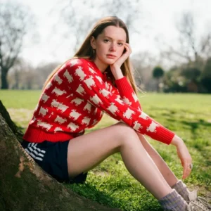 Get Princess Diana Red Sheep Sweater