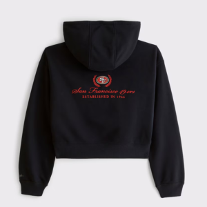 Get San Francisco 49ers Abercrombie & Fitch Black Full-Zip Hooded Jacket