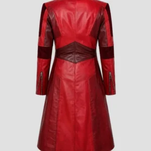 Get Scarlet Witch Red Leather Long Trench Coat