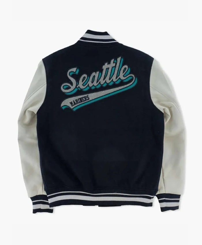 Get Seattle Mariners Script Tail Letterman Varsity Jacket