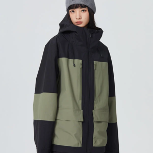 Get Snowboard Women’s Color Block Mountain Black-Green Jacket