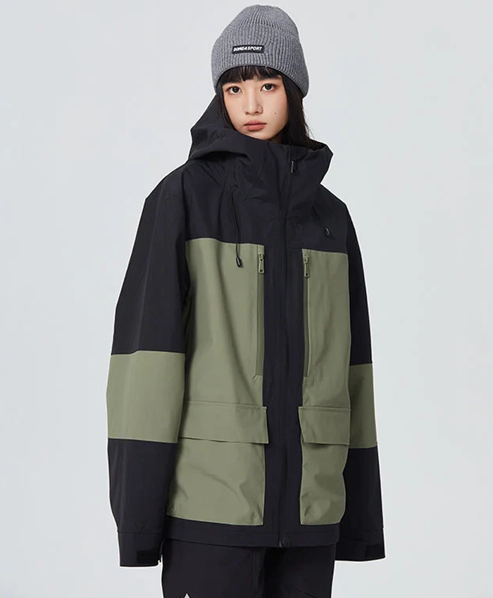 Get Snowboard Women’s Color Block Mountain Black-Green Jacket