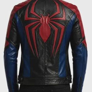 Spider-Man Inspired Oversized Black Leather Bomber Jacket