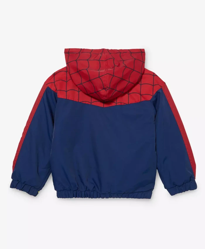Get Spider Man Red and Navy Blue Hooded Jacket