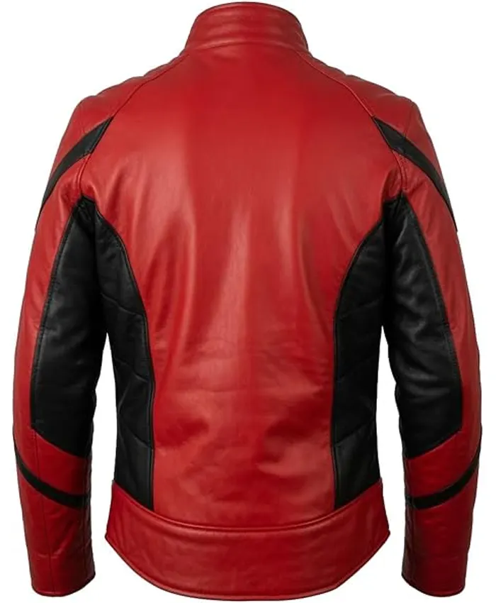 Get Spider Red and Black Leather Jacket