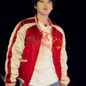 Get Suga BTS World Tour ARIRANG Toronto Red Bomber Jacket