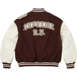 Get Supreme Fall 2026 Captains Brown Varsity Jacket
