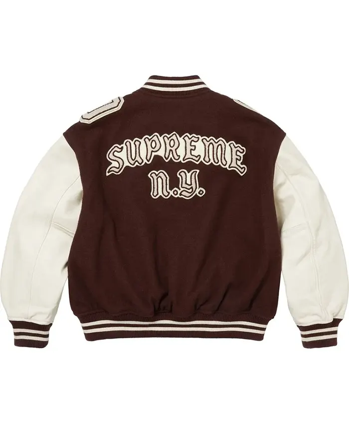 Get Supreme Fall 2026 Captains Brown Varsity Jacket