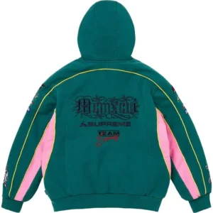 Get Supreme Fall 2026 Racing Lined Dark Teal Hooded Jacket