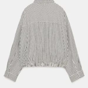 Get TOWIE S37 Courtney Green Checkered Bomber Jacket
