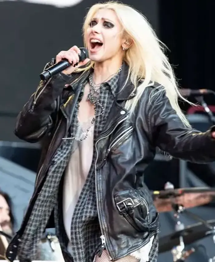 Get Taylor Momsen Black Layers Black Leather Jacket