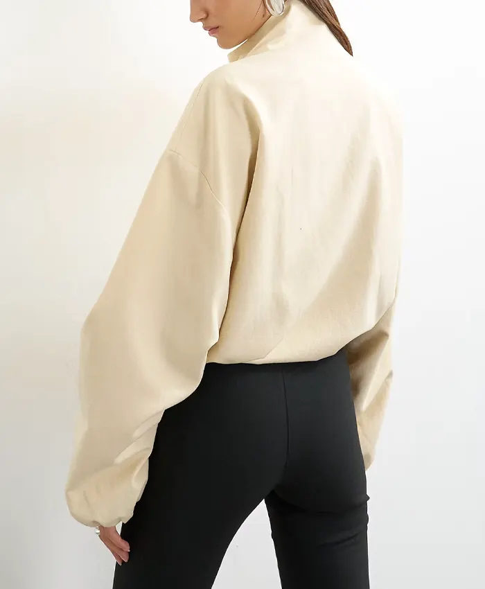 Get Topshop Bomber Mandarin Collar Jacket