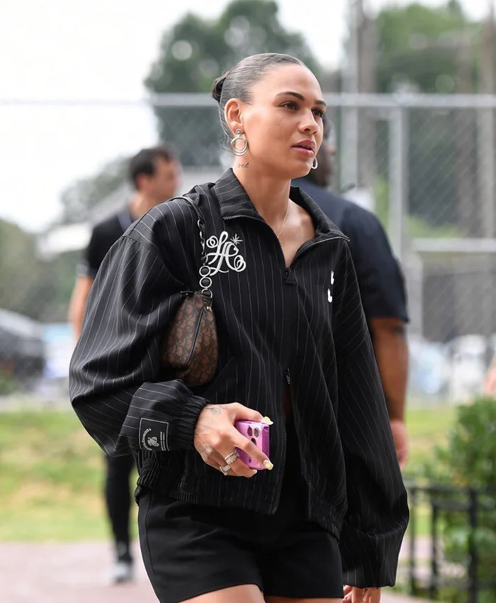 Get Trinity Rodman Adidas x Willy Chavarria Pinstripe Track Jacket