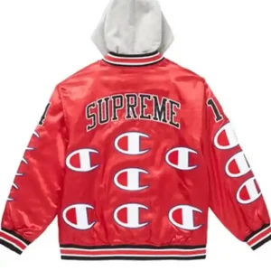 Get Varsity Supreme Champion Satin Jacket with Hood