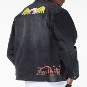 Get Von Dutch Men’s Black Washed Denim Jacket
