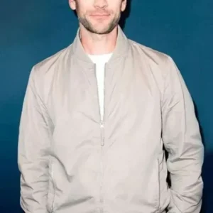 Get Wes Bentley Beige Bomber Jacket